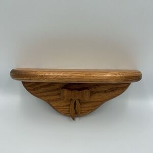 Vintage Farmhouse Hand Crafted Wooden‎ Shelf w/ Wood Bow
